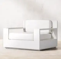 Bahçe alüminyum mobilya dökme alüminyum sandalyeler sillas de aluminio al aire libre metal kumaş kol sandalye