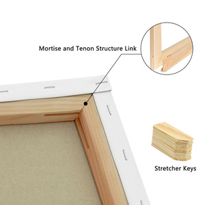 Tele artistiche <span class=keywords><strong>per</strong></span> pittura, cotone a prova di perdite di qualità artistica e <span class=keywords><strong>tela</strong></span> allungata in bianco di lino <span class=keywords><strong>per</strong></span> pittura a olio e acrilico - Product Image 4