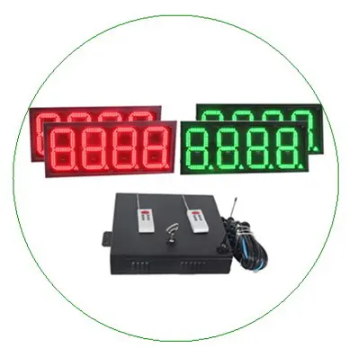 LED petrol display remote control 12 inches 4 digital outdoor single color digital gas price changeable led gas station display