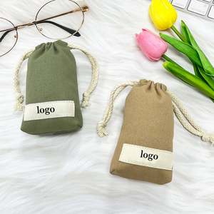 Wholesale Customized 9*13.5*2cm <b>Small</b> Cotton Pouch <b>Bag</b> Cotton Jewelry <b>Bag</b> Cotton Canvas Jewelry Pouch - Product Image 3