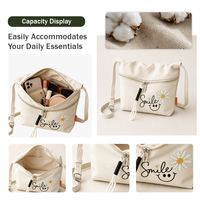 Sac fourre-tout en toile de coton réutilisable de haute qualité avec broderie personnalisée, sangle réglable, plusieurs poches zippées, logo personnalisé, couleur personnalisée