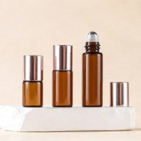 Flacon Roll-on 3ml 5ml 10ml Vide Petit Échantillon Emballage Cosmétique Verre Brun Transparent Flacon Roll-on Huile Essentielle Parfum