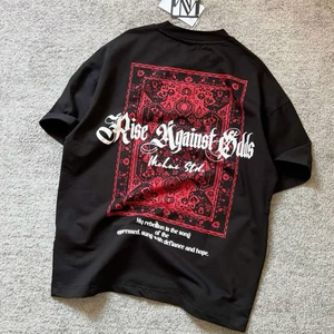 Áo thun nam tay ngắn in kỹ thuật số toàn phần, kiểu dáng rộng, vai xuôi, chất liệu 100% <span class=keywords><strong>cotton</strong></span> - Product Image 2