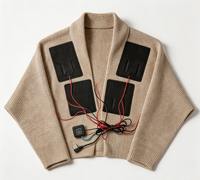 Kit de 4 láminas calefactoras de grafeno con un controlador para cuatro películas calefactoras, multizona, tamaño personalizado, voltaje y temperatura ajustables, para chalecos y chaquetas calefactables