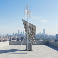 Système d'énergie hybride éolien solaire 1500W 24V Turbine éolienne verticale Kit complet Hors réseau pour maison et île