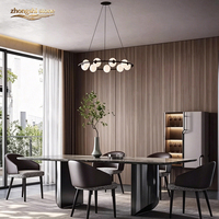 Table à manger en marbre naturel poli de luxe, imperméable, moderne, rectangulaire, écologique, durable, garantie 3 ans, Zhongshi