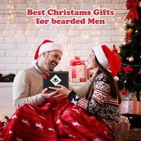 Ensemble de soins pain à l'huile d'argan personnalisé barbe cire beurre baume peigne rouleau Massage moustache et barbe toilettage cadeaux pour hommes