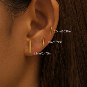 CANNER Juego de 3 Piezas de Plata de Ley 925, Aretes de Barra con Cuentas Redondas y Diseño de Flor de Rosa para Mujer - Product Image 2