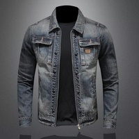2025 automne rétro Vintage moto veste pour hommes à la mode Style coréen coupe ajustée Denim manteau décontracté Design élégant