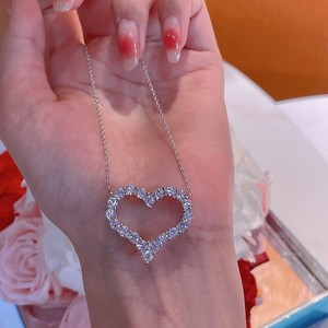 Collar con Colgante de Corazón de Plata 925 Chapado en Oro con Circonita para Mujer, FANYA FYXL1030, para Fiestas y Eventos - Product Image 1