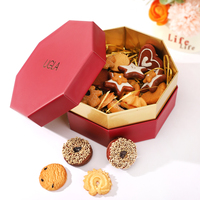 Emballage recyclable de boîte-cadeau hexagonale rouge Boîte d'emballage de bonbon chocolat cadeau gâteau biscuit macaron