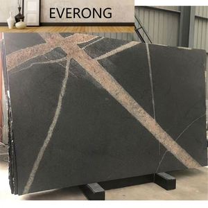 Barato EV Thunderbolt Losa de granito Piedra natural <span class=keywords><strong>Precio</strong></span> de <span class=keywords><strong>bloque</strong></span> crudo Losa de granito de mármol de pared negra para pared interior y exterior - Product Image 2