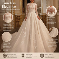 Robes de mariée de luxe en cristal à manches longues, style arabe, coupe trapèze, robes de mariée longues