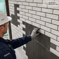 Revêtement mural en briques de culture blanches flexibles ultra-minces de 2-3 mm, aspect pierre texturé 3D, pour revêtement de façade extérieur et intérieur