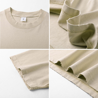 T-shirt unisexe ample et surdimensionné en coton vintage délavé à l'acide avec logo personnalisé, 260 GSM, t-shirt lourd pour homme