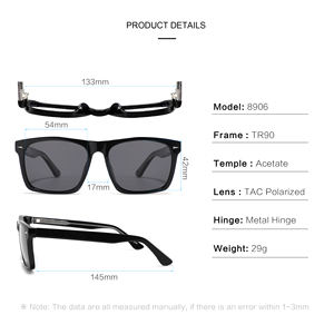 2025 nouveau classique Designer carré rétro lunettes de soleil Logo personnalisé cadre carré acétate lunettes de soleil UV400 verres polarisés lunettes de soleil - Product Image 2