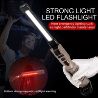 Lampe de travail LED portable magnétique rechargeable, flexible, de poche, COB 3 en 1, lampe de poche d'urgence