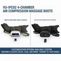 Botas de Masaje por Compresión de Aire de 4 Cámaras VU-IPC02, Masajeador de Terapia para Linfedema, Relajación y Bienestar