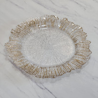 Vente en gros de luxe SLC740 en acrylique givré transparent pour assiette de présentation Vaisselle écologique pour fête de mariage Vaisselle transparente pour le dîner