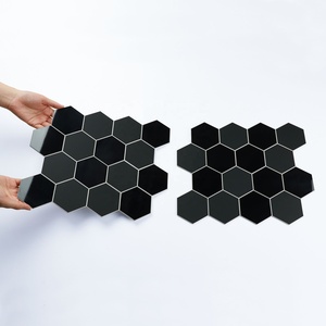 Foshan Factory SPC Mosaic <b>Tile</b> Black Mirror and Matte Hexagon Peel-and-Stick <b>Tiles</b> Self-Adhesive Wall <b>Tiles</b> for Wall Decoration - Product Image 5