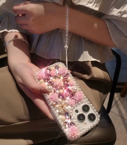 Gscase Chống Sốc Cover Quay Lại Long Lanh <span class=keywords><strong>Bling</strong></span> Rhinestone Kim Cương Pha Lê Điện Thoại Di Động Trường Hợp Cho Iphones 15 Pro Max Dây Buộc - Product Image 6