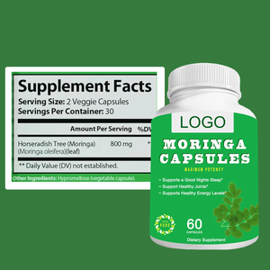 Suplemento Herbal de Marca Privada OEM ODM, Suministro al por Mayor, Fórmula Natural, 500 mg, 60 Cápsulas, Cápsulas de Moringa - Product Image 2
