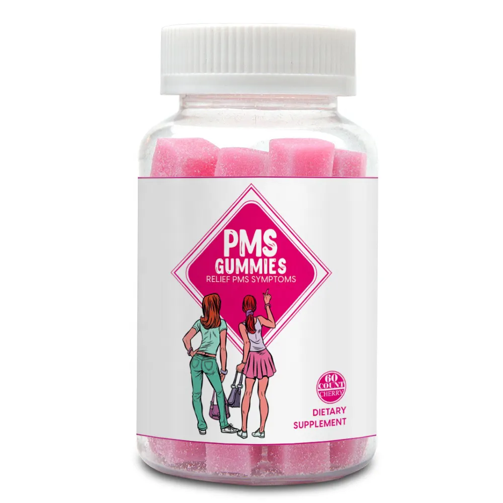 Rts Menopauze Producten Verlichting Pms Gummies Voor Anti-Stress Verlichting Van Angst Pms Bloat Menstruatiekrampen Periode Pijnverlichting