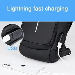 Étanche décontracté <span class=keywords><strong>poitrine</strong></span> <span class=keywords><strong>sac</strong></span> hommes multifonction Anti-vol USB charge hommes <span class=keywords><strong>sac</strong></span> à bandoulière en cuir verni voyage <span class=keywords><strong>poitrine</strong></span> <span class=keywords><strong>sac</strong></span> Pack Mal - Product Image 6