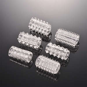 Lot de 6 anneaux de doigt en cristal en forme de chenille pour homme, retardateur d'éjaculation, jouet sexuel pour adulte, 100 % étanche - Product Image 6