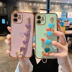 New Electroplating 6D Love bracelet for Iphone 7 7Plus 8P Xs Xr Max 11 12 Pro 13 phone case