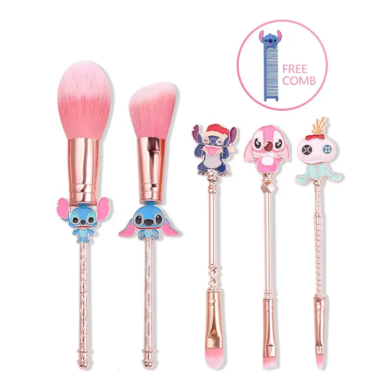 5 Pcs Cute Cartoon Stitch Makeup Brush Set For Girls Gift Tool Cosmetic Powder Eye Shadow makeup brushes Cepillo de maquillaje