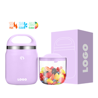 Boîte à lunch isotherme portable écologique de qualité alimentaire à large ouverture en acier inoxydable, pot alimentaire sous vide