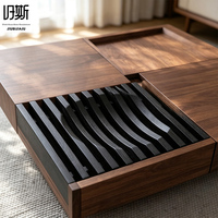 Table basse carrée moderne faite à la main, convertible, avec rangement, design pliable pour petits appartements, en bois durable, multifonctionnelle pour la maison