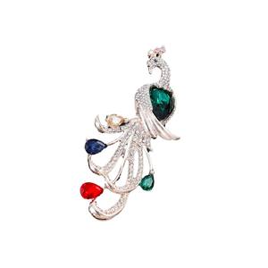 Nouvelles Broches de Costume en Alliage Plaqué Or Motif Paon, Bijoux de Mode Durables avec Strass en Cristal, Cadeaux pour Fêtes, Mariages et Fiançailles - Product Image 5