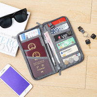 Portefeuille personnalisé pour billets et cartes de crédit en polyester Portefeuille de voyage promotionnel Porte-passeport personnalisé à fentes multiples avec dragonne