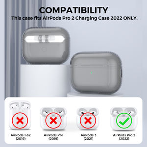 Yapışık tasarım hava yastığı anti-sonbahar eless AirPods tasarım ön LED görünür TPU Materia AirPods Pro 2 için şeffaf kılıf - Product Image 2