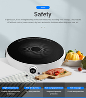 Table de cuisson à induction simple intelligente blanche, mini table portable, cuisinière à induction électrique ronde