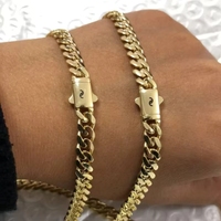 Chaîne cubaine Monaco étanche en or 14 carats, ensemble de bijoux nouveau style Miami 6 mm avec fermoir en S pour femmes et hommes