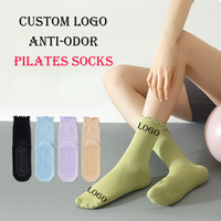 Chaussettes Bioserica Era personnalisées mi-mollet en coton peigné et élasthanne pour yoga et sol, antidérapantes, vente en gros