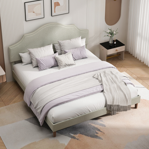 Lit moderne et simple, style nuage, pour la maison ou l'hôtel, tissu doux rembourré, taille king, réglable avec fonction massage - Product Image 2