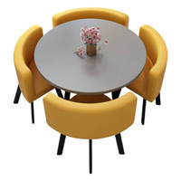 Table à manger pliable en bambou pour la maison, les magasins, les réunions, la réception des invités - Design moderne, ensemble de chaises de salle à manger 4 places