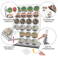 Support de rangement en acrylique écologique pour capsules de café, organisateur de comptoir pour dosettes K-Cup, vente en gros