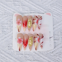 Ongles à presser longs style stiletto OEM ODM, logo personnalisé, acrylique, couverture complète, vente en gros pour les distributeurs de produits de beauté