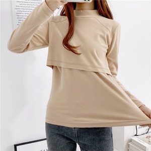 T-shirt sostenibile multi-funzionale maternità semi-collo alto a maniche lunghe <span class=keywords><strong>per</strong></span> l'<span class=keywords><strong>allattamento</strong></span> al seno - Product Image 2