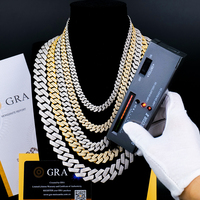 Personnalisé en gros hommes hiphop 925 argent sterling bijoux fins collier vvs glacé diamant mossanite moissanite chaîne à maillons cubains