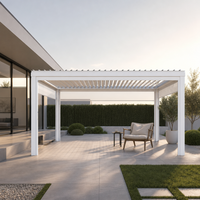 Pergola bioclimatique motorisée en aluminium à lames orientables, écoénergétique, imperméable, avec toit réglable, protection solaire, respectueuse de l'environnement