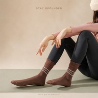 Chaussettes de yoga OEM personnalisées à double nervure, tricotées, antidérapantes, respirantes, confortables, pour le printemps, vente en gros, logo personnalisé