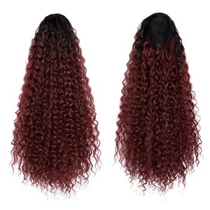 <span class=keywords><strong>Queue</strong></span> <span class=keywords><strong>de</strong></span> <span class=keywords><strong>cheval</strong></span> synthétique <span class=keywords><strong>afro</strong></span> bouclée à ondulations profondes <span class=keywords><strong>de</strong></span> haute qualité, avec cordon <span class=keywords><strong>de</strong></span> serrage, pour femmes noires, vente en gros - Product Image 4