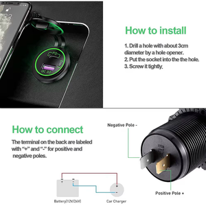 Bộ Chuyển Đổi Nguồn Sạ<span class=keywords><strong>c</strong></span> Nhanh Kép PD <span class=keywords><strong>Type</strong></span> <span class=keywords><strong>C</strong></span> QC3.0 12V-24V Ổ <span class=keywords><strong>C</strong></span>ắm Sạ<span class=keywords><strong>c</strong></span> Xe Hơi <span class=keywords><strong>USB</strong></span> Cho Xe Máy Xe Tải Thuyền RV Xe Buýt Chống Bụi - Product Image 6
