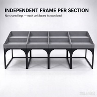 Présentoir convertible 2-en-1 en métal et bois robuste avec étagères étagelées et table de distribution plate pour fruits et légumes – Montage rapide